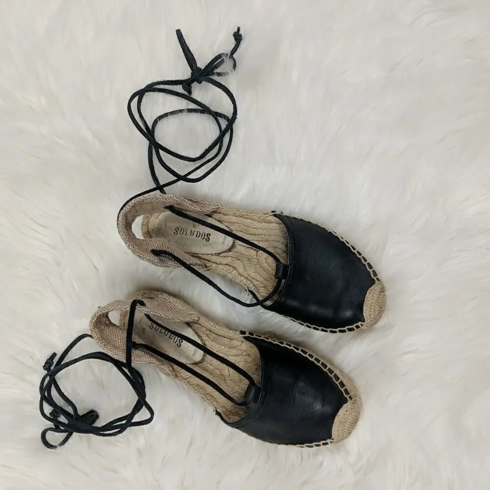 Soludos Leather Gladiator Platform Espadrilles San